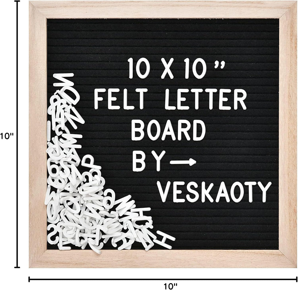 Veskaoty Felt Letter Board 10x10 Wood Frame - Packaging