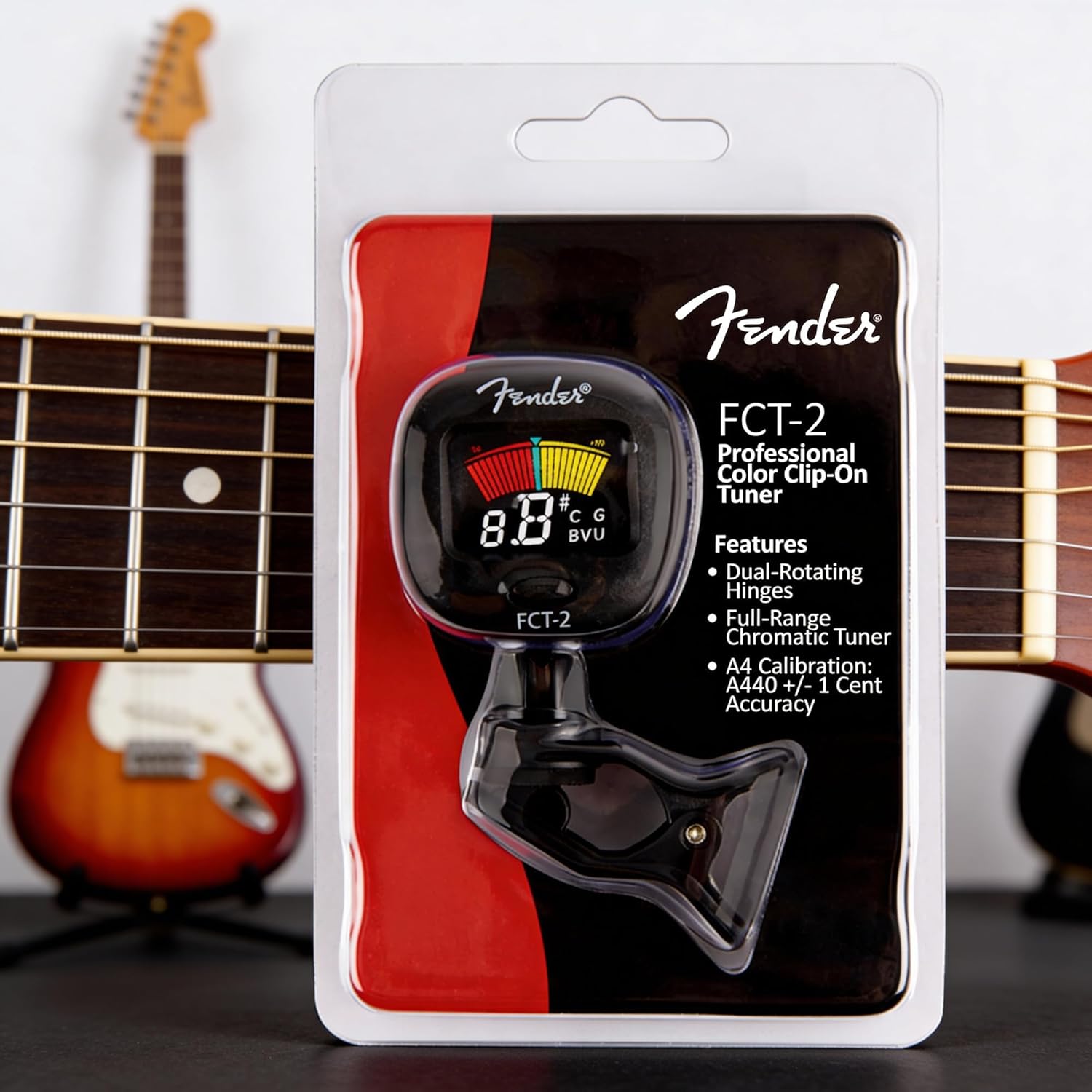 Fender FCT-2 Clip-On Multi-Instrument Tuner - Size reference