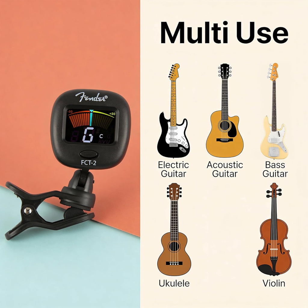 Fender FCT-2 Clip-On Multi-Instrument Tuner - In use