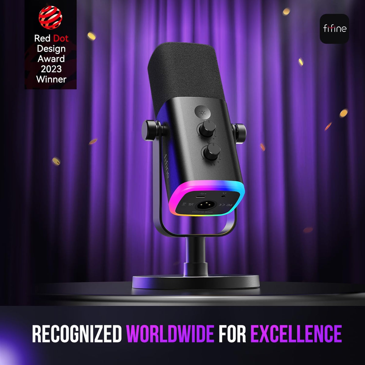 FIFINE USB/XLR Dynamic Podcast Microphone - Detail view