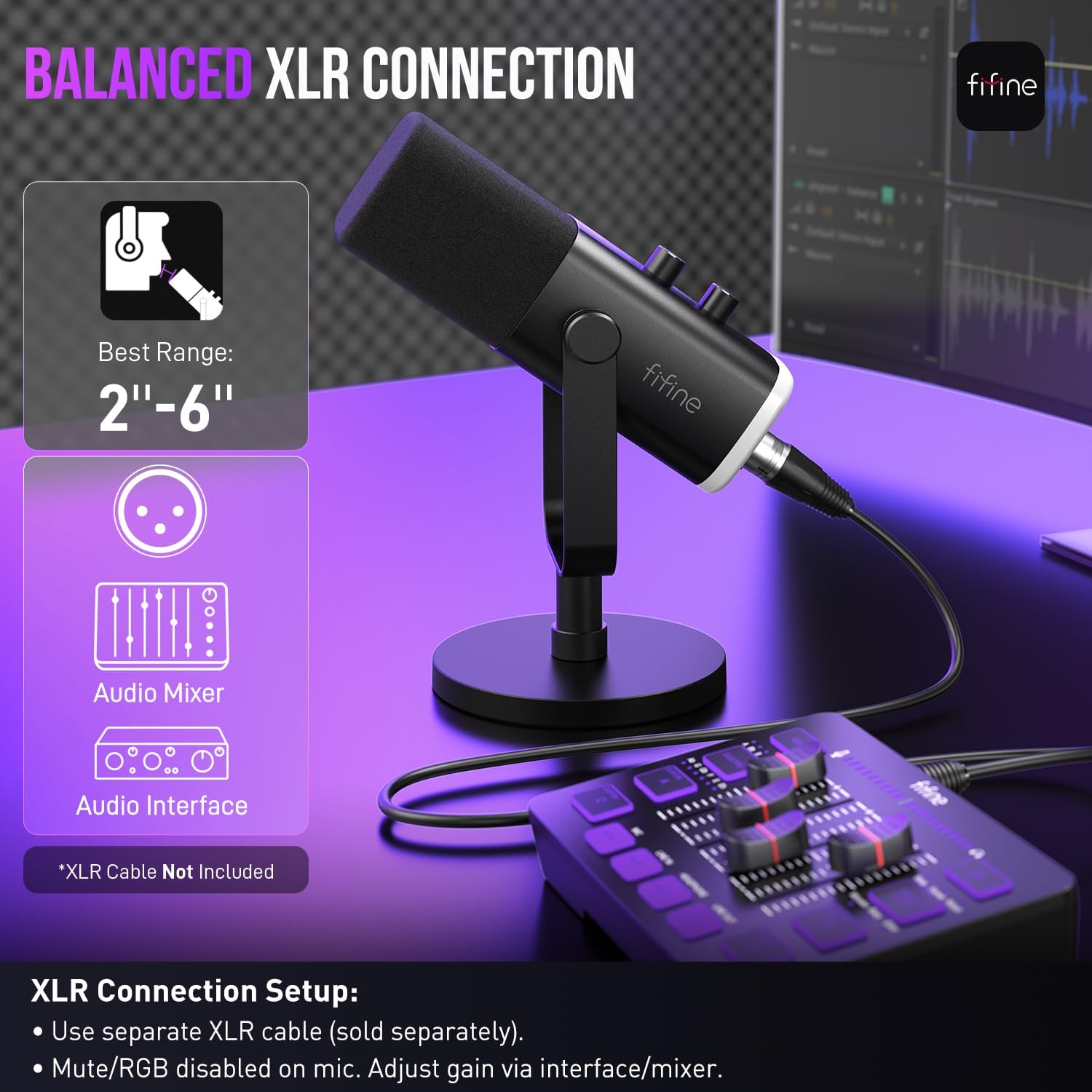 FIFINE USB/XLR Dynamic Podcast Microphone - Additional view