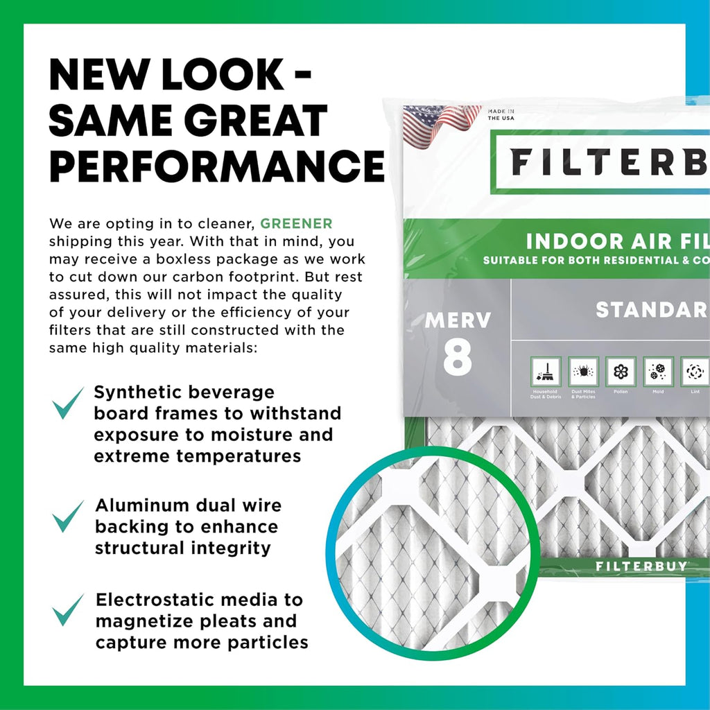 Filterbuy 20x20x1 MERV 8 Air Filters 4-Pack - Alternate angle