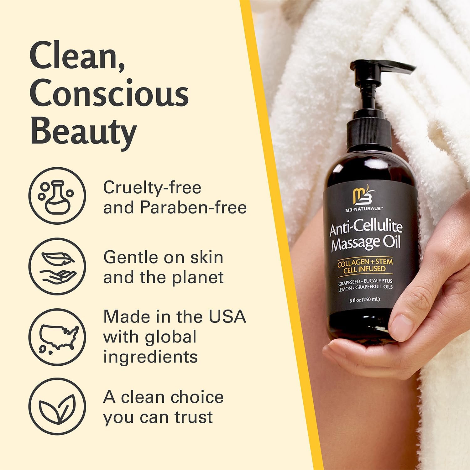 Firming Body Massage Oil with Collagen and Stem Cell - Size reference