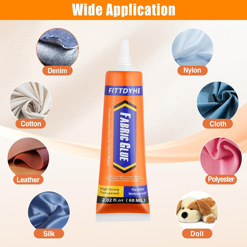 FITTDYHE Permanent Fabric Glue, 60 ml Clear - Detail view