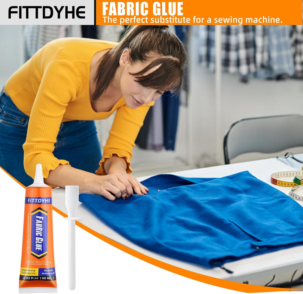 FITTDYHE Permanent Fabric Glue, 60 ml Clear - Packaging