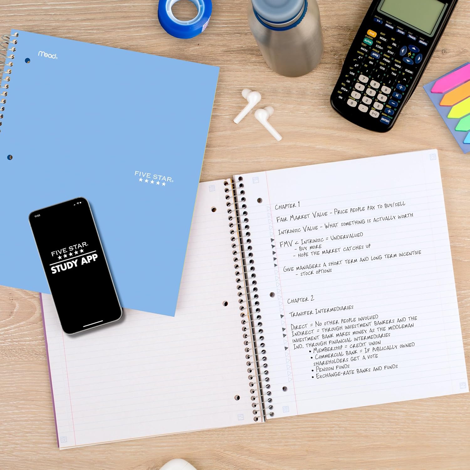 Five Star Spiral Notebook, 1 Subject, 100 Sheets - Close-up