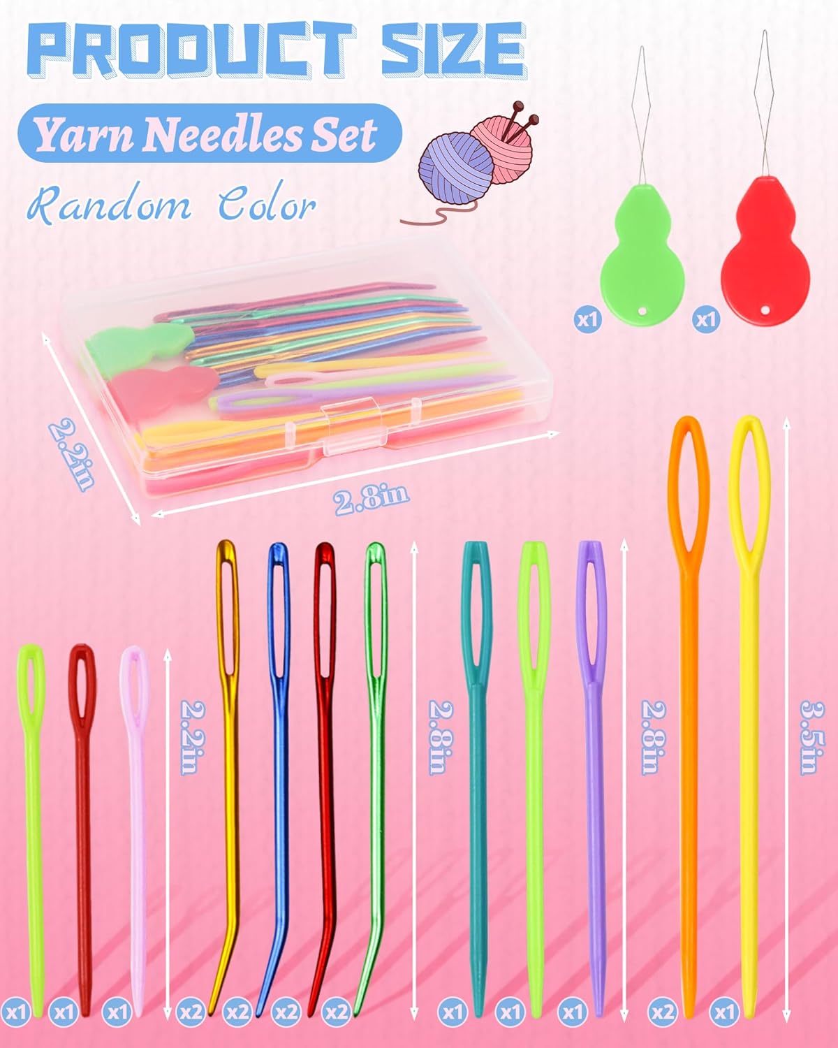 FIVEIZERO 19 Pc Yarn Needles Set - Detail view