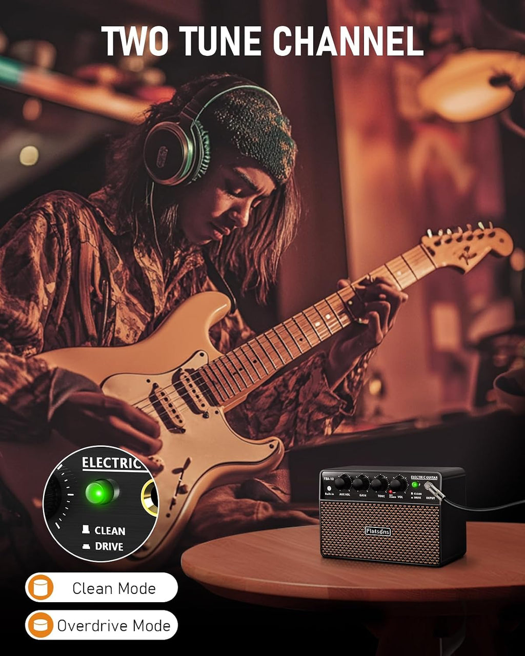 Flatsons FBA-10 10W Mini Guitar Amplifier - Close-up