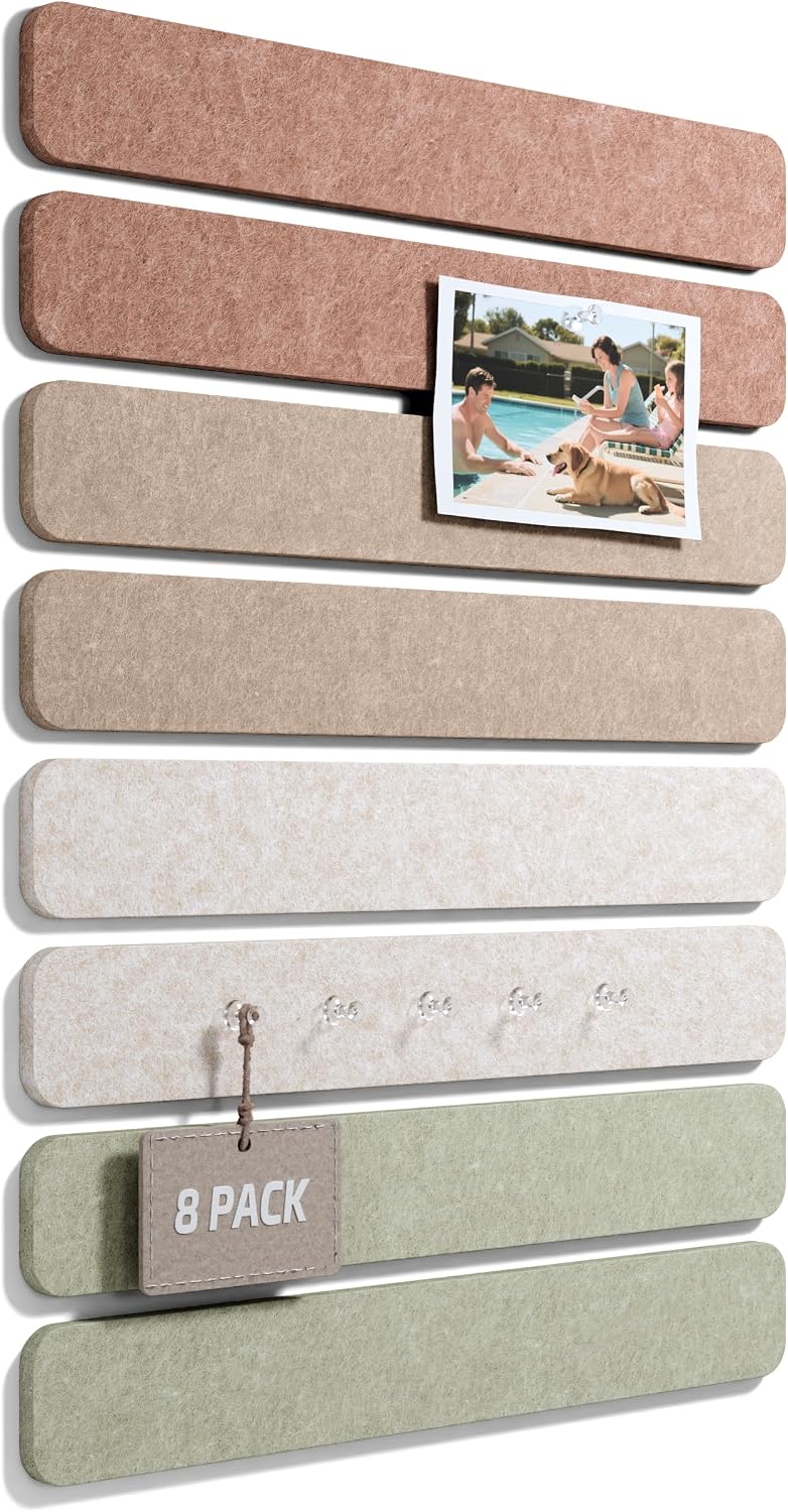 Fluxynara Felt Strip Pin Board 8-Pack
