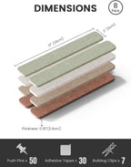 Fluxynara Felt Strip Pin Board 8-Pack - Detail view
