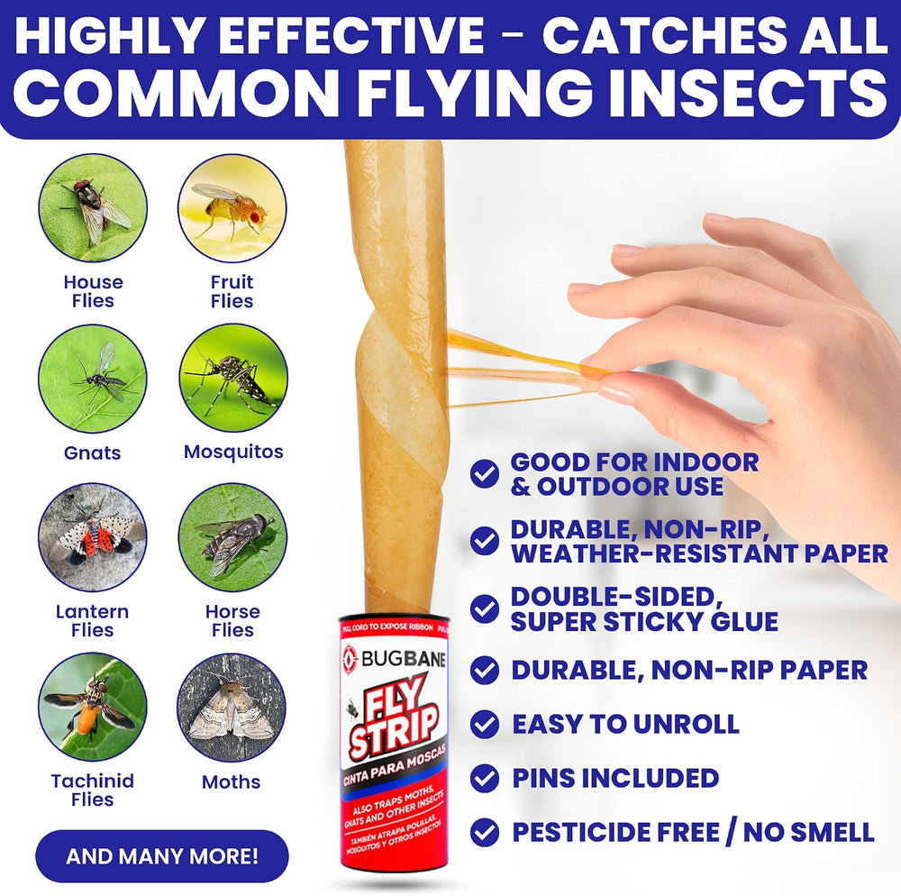 Sticky Hanging Fly Strips, 24 Pack - Alternate angle