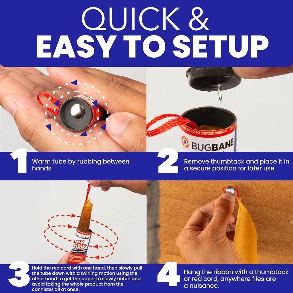 Sticky Hanging Fly Strips, 24 Pack - In use