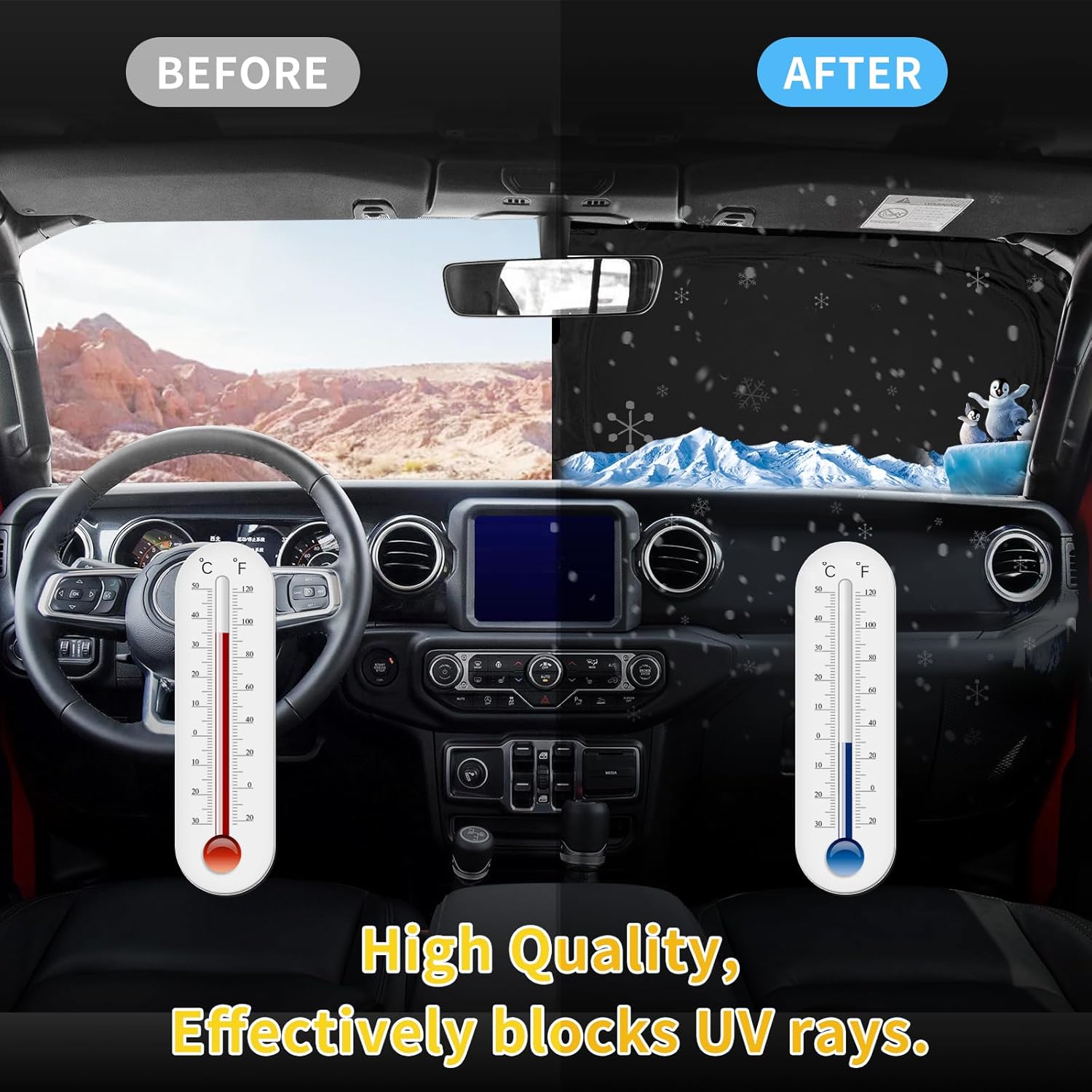 Windshield Sun Shade for Toyota Tacoma - Close-up