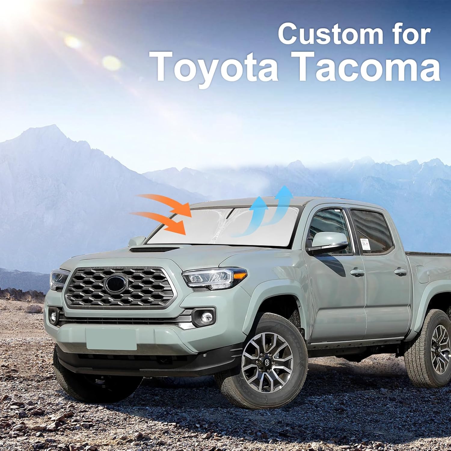 Windshield Sun Shade for Toyota Tacoma - Size reference