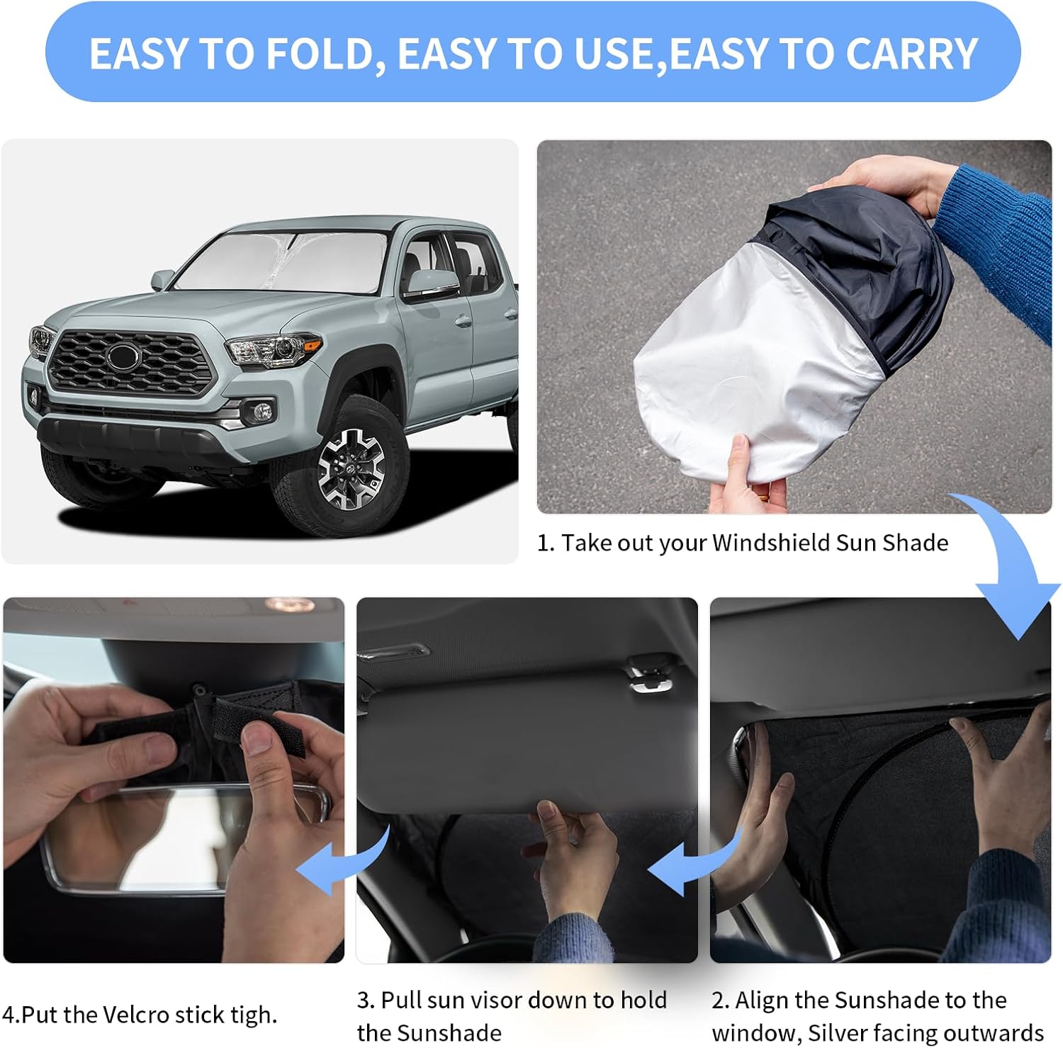Windshield Sun Shade for Toyota Tacoma - Packaging