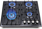 FORIMO 22 Inch 4-Burner Gas Cooktop, Stainless Steel