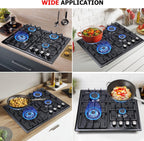 FORIMO 22 Inch 4-Burner Gas Cooktop, Stainless Steel - Detail view