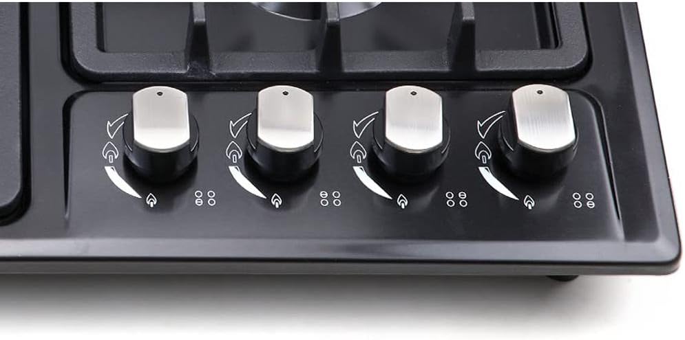 FORIMO 22 Inch 4-Burner Gas Cooktop, Stainless Steel - Close-up