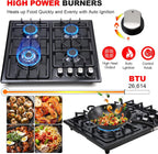 FORIMO 22 Inch 4-Burner Gas Cooktop, Stainless Steel - Size reference