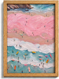 Framed Coastal Beach Surfer Canvas Wall Art