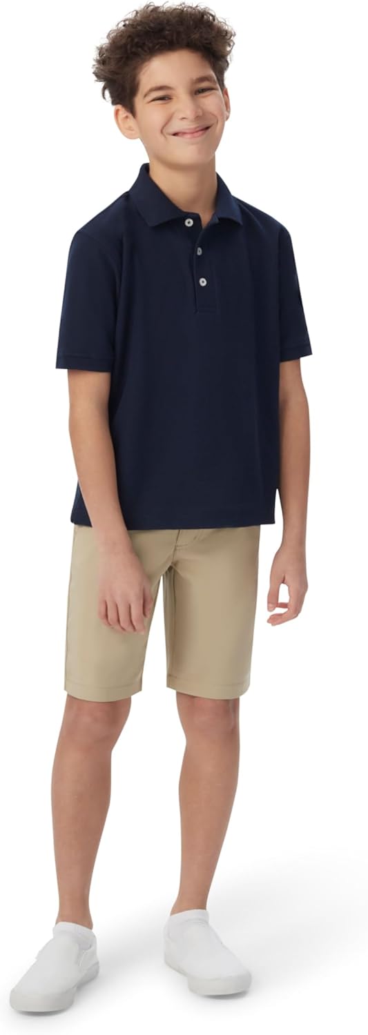 French Toast Kids' Pique Polo, Standard & Husky - Alternate angle