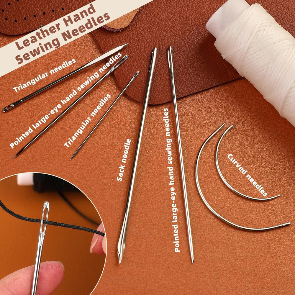 Ftyiwu Waxed Thread Kit with 7 Sewing Needles - Alternate angle