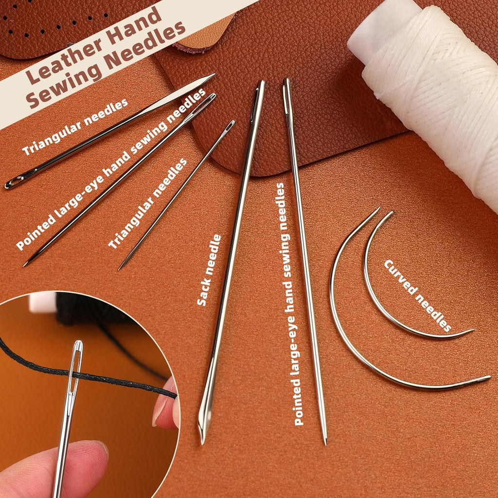 Ftyiwu Waxed Thread Kit with 7 Sewing Needles - Alternate angle