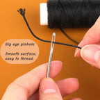 Ftyiwu Waxed Thread Kit with 7 Sewing Needles - Size reference
