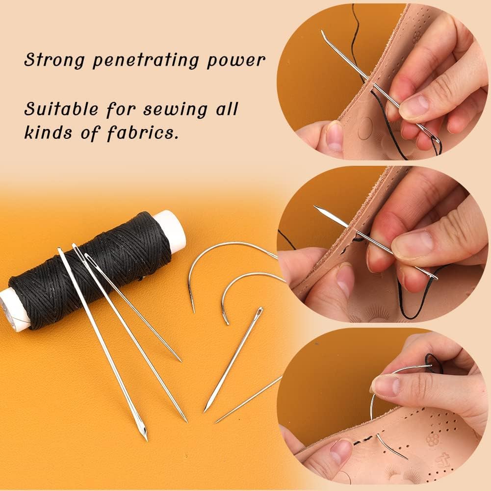 Ftyiwu Waxed Thread Kit with 7 Sewing Needles - Packaging