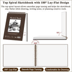 Fuxi 9x12 Spiral Sketch Book, 100 Sheets - Alternate angle