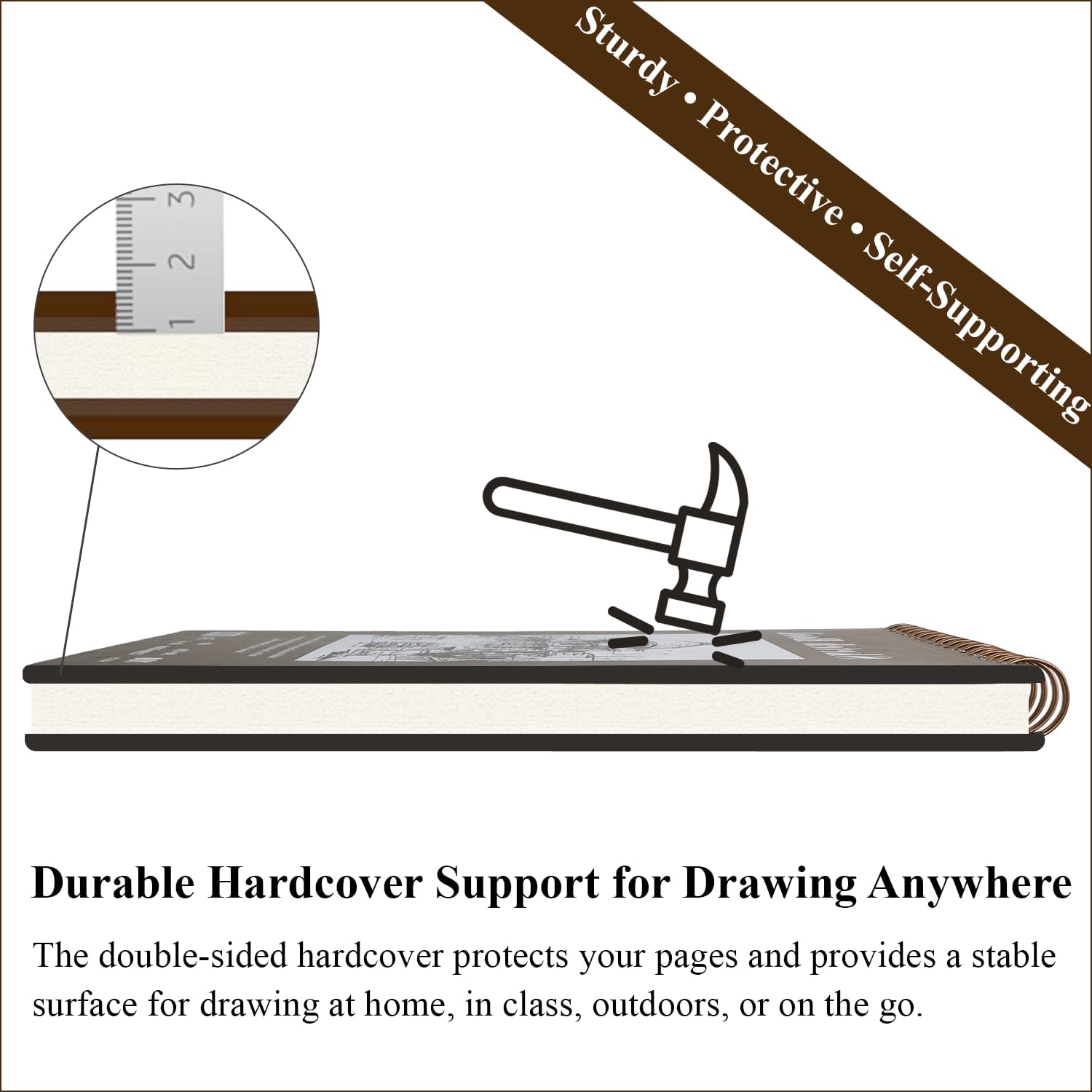 Fuxi 9x12 Spiral Sketch Book, 100 Sheets - Size reference