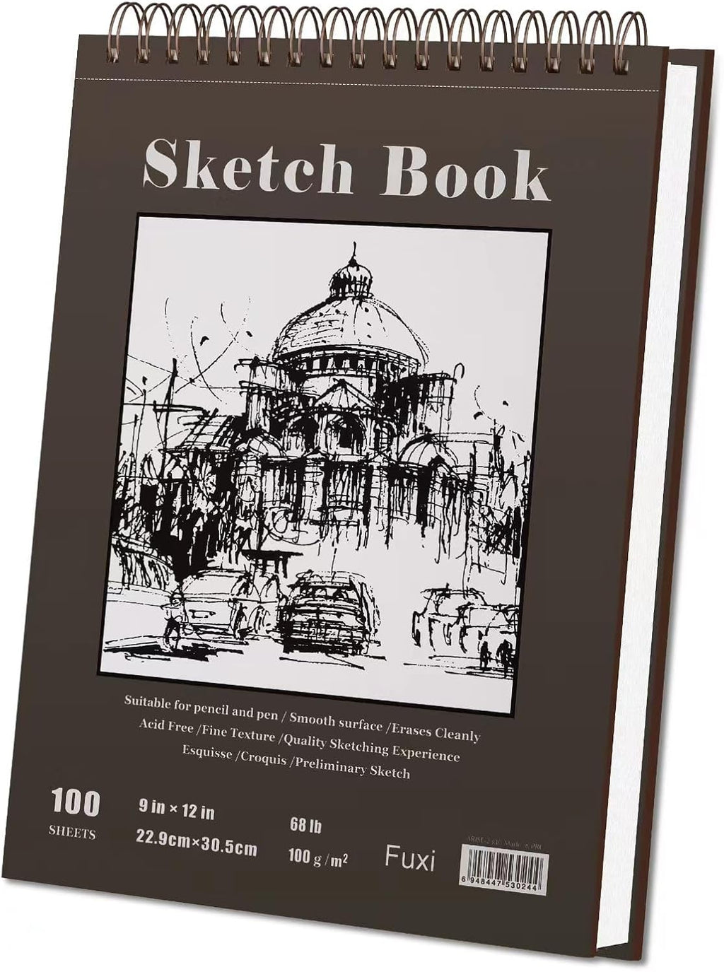 Fuxi 9x12 Spiral Sketch Book, 100 Sheets - Feature highlight