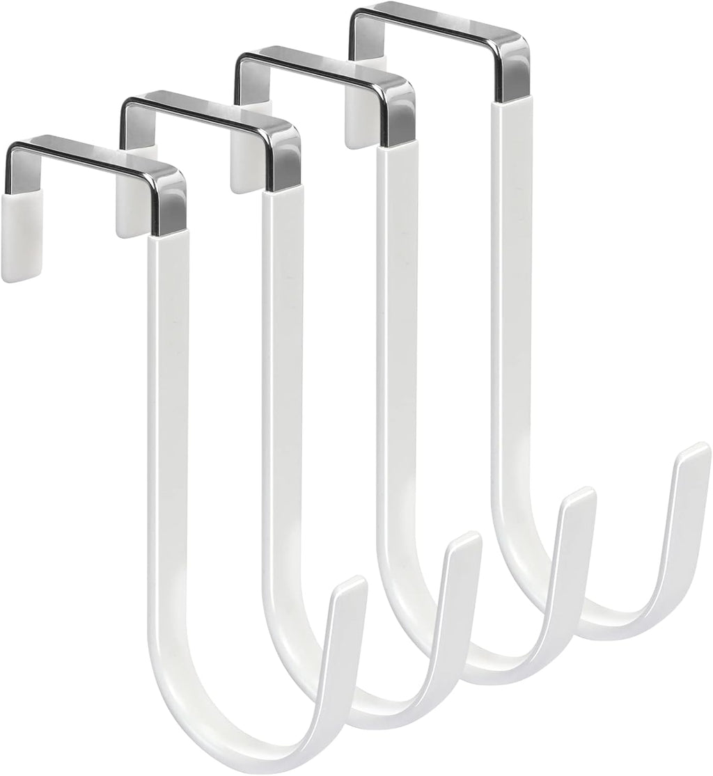 FYY Over the Door Hooks, 4 Pack, White