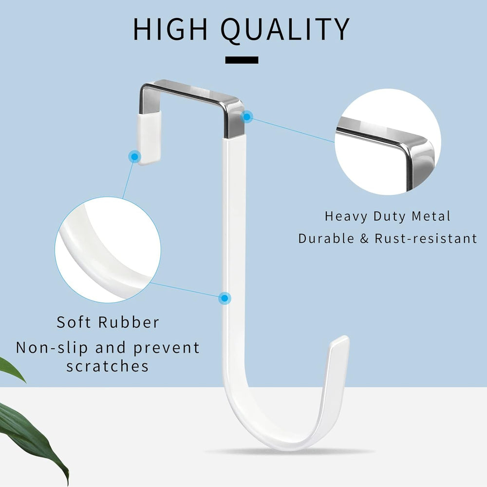 FYY Over the Door Hooks, 4 Pack, White - Alternate angle