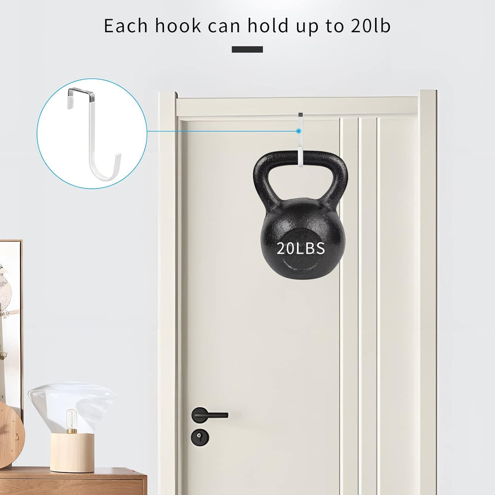 FYY Over the Door Hooks, 4 Pack, White - Close-up