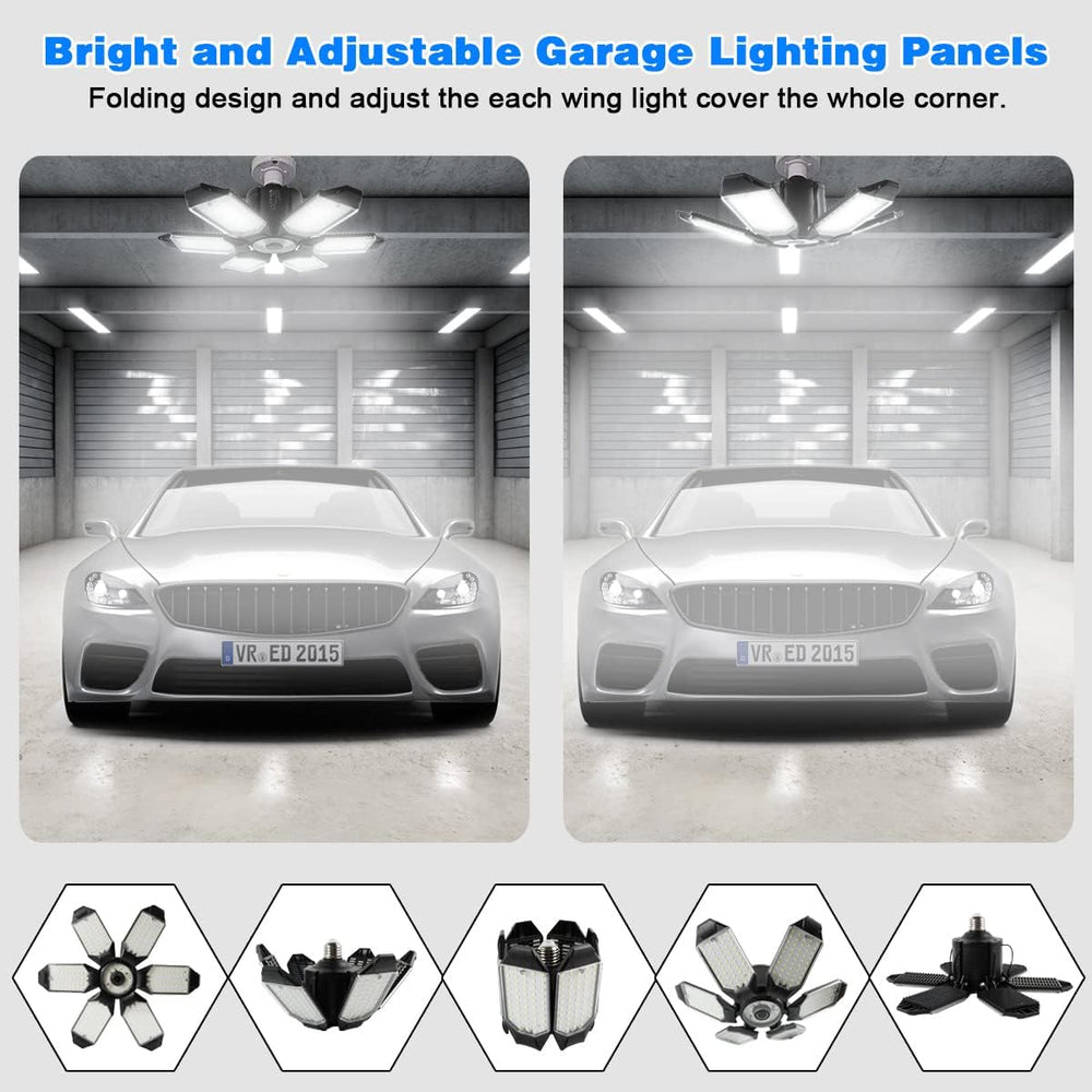 LED Garage Ceiling Light 2 Pack, 32000LM 6500K - Alternate angle