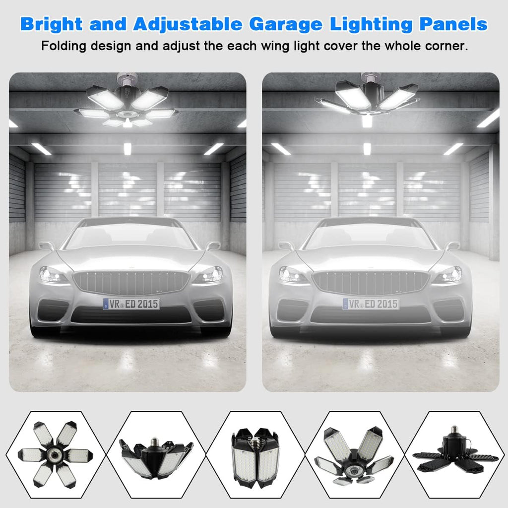 LED Garage Ceiling Light 2 Pack, 32000LM 6500K - Alternate angle