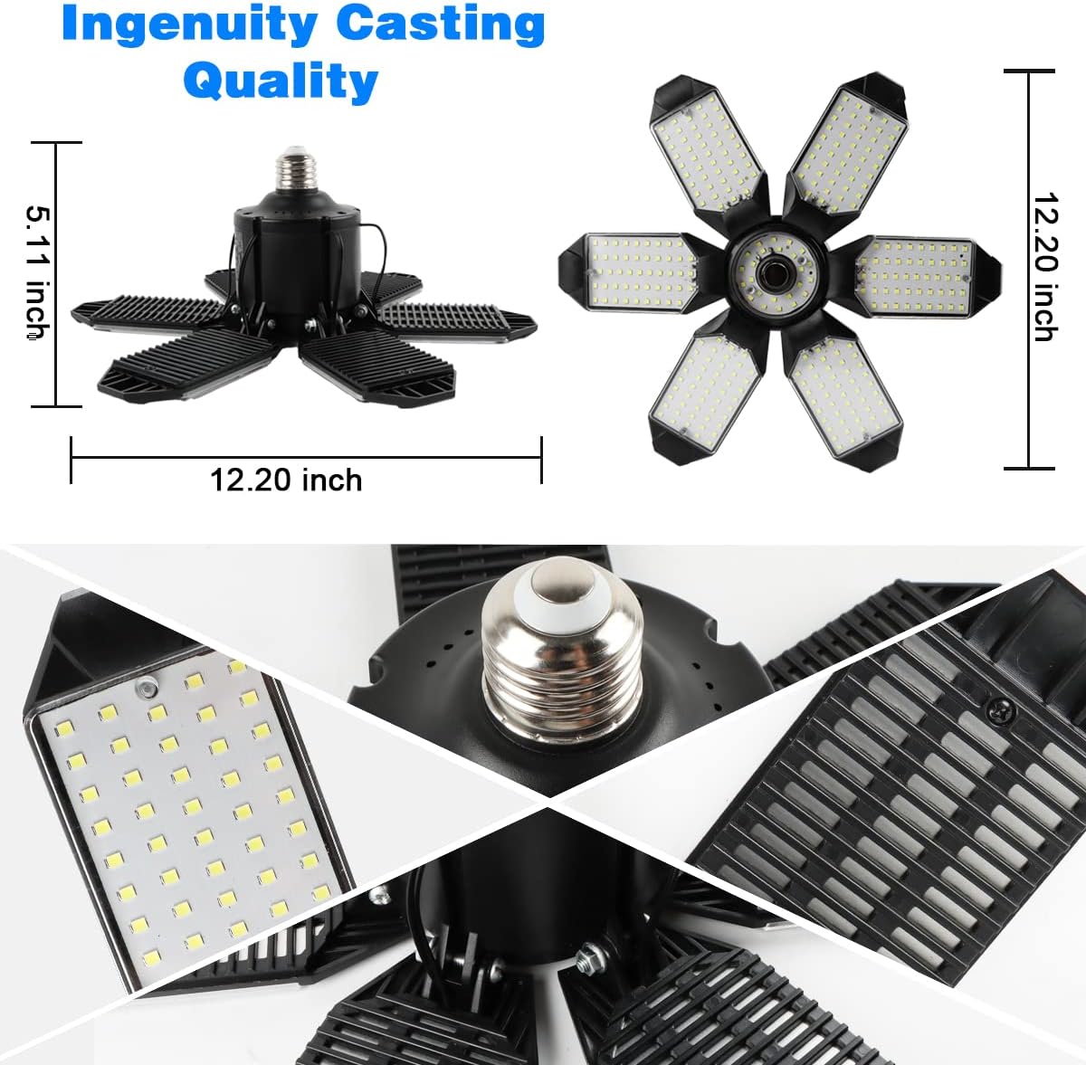 LED Garage Ceiling Light 2 Pack, 32000LM 6500K - Packaging
