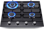 Amzgachfktch 24in 4-Burner Glass Gas Cooktop