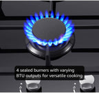 Amzgachfktch 24in 4-Burner Glass Gas Cooktop - Detail view