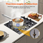 Amzgachfktch 24in 4-Burner Glass Gas Cooktop - In use