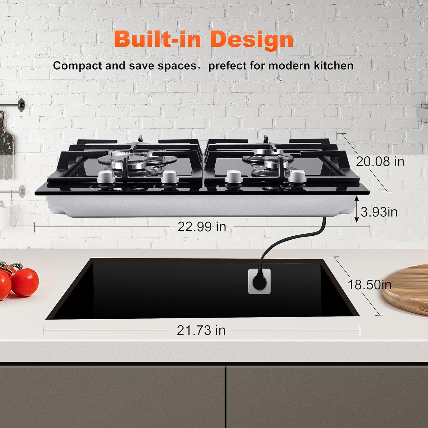 Amzgachfktch 24in 4-Burner Glass Gas Cooktop - Packaging