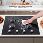 Amzgachfktch 24in 4-Burner Glass Gas Cooktop - Additional view