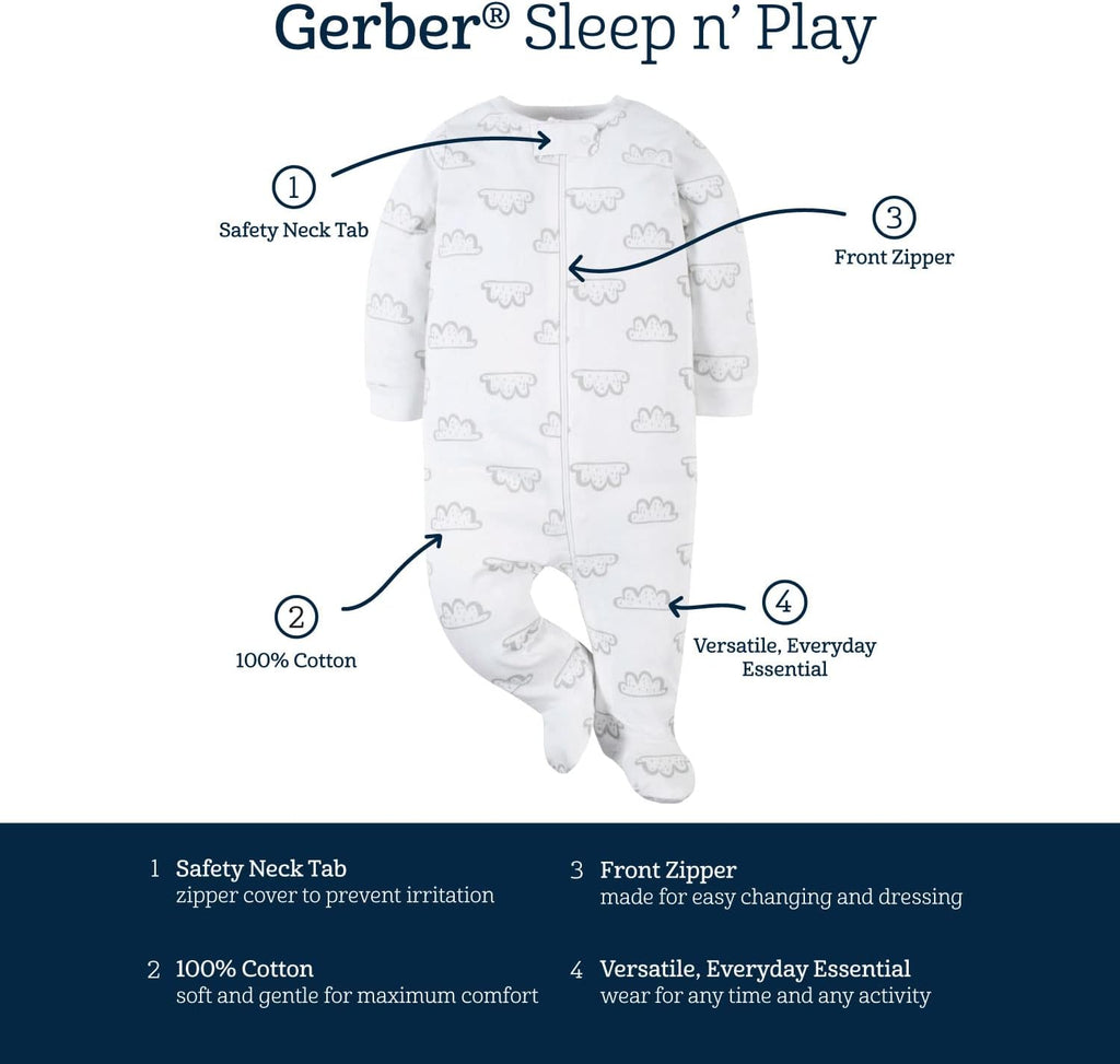 Gerber Baby Boys Sleep 'N Play Footies - In use