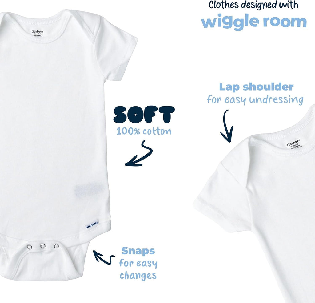 Gerber Baby 8-Pack Short Sleeve Onesies - Size reference