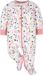 Gerber Baby Girls Sleep 'N Play Footies - Detail view
