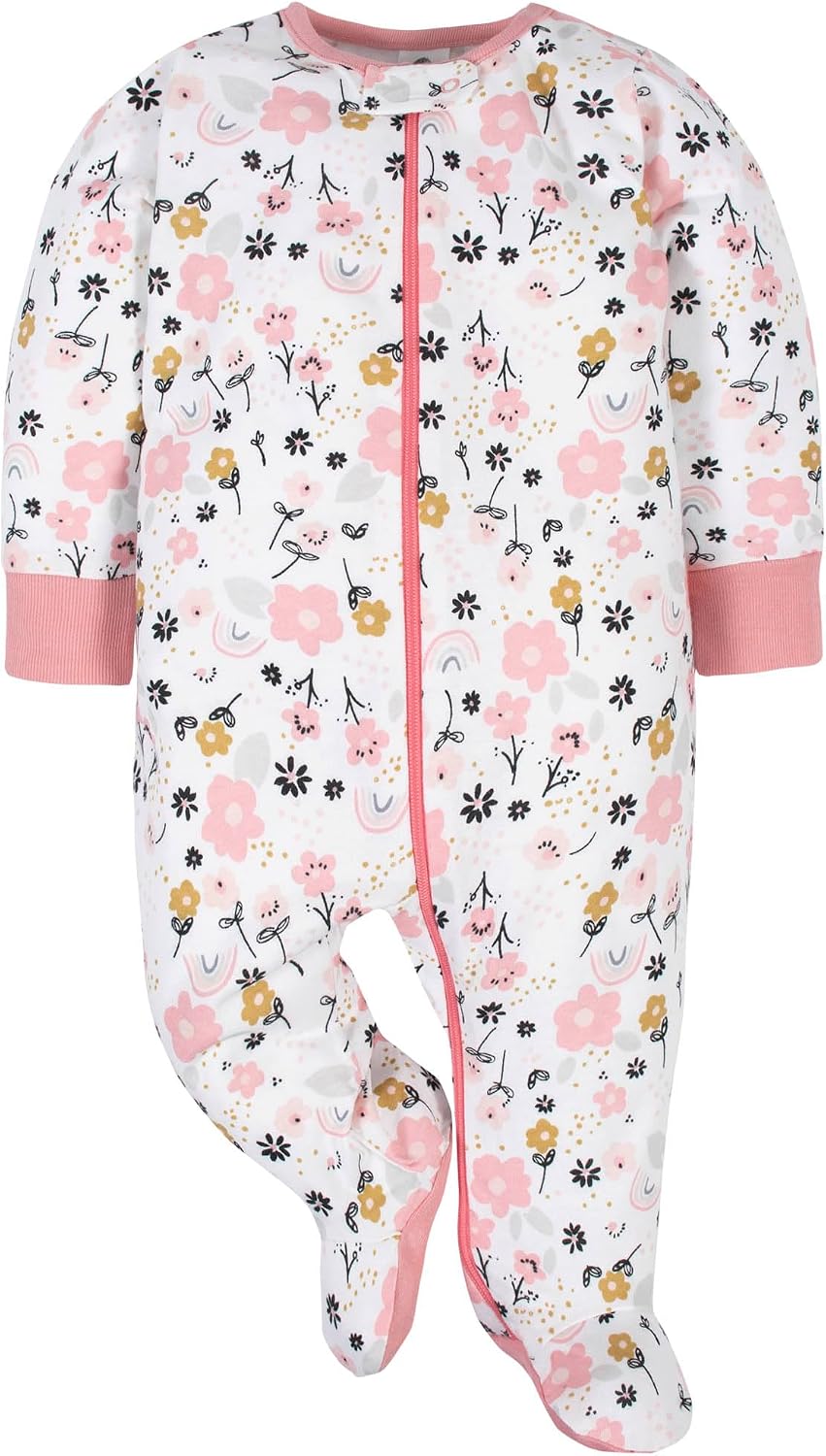 Gerber Baby Girls Sleep 'N Play Footies - Detail view