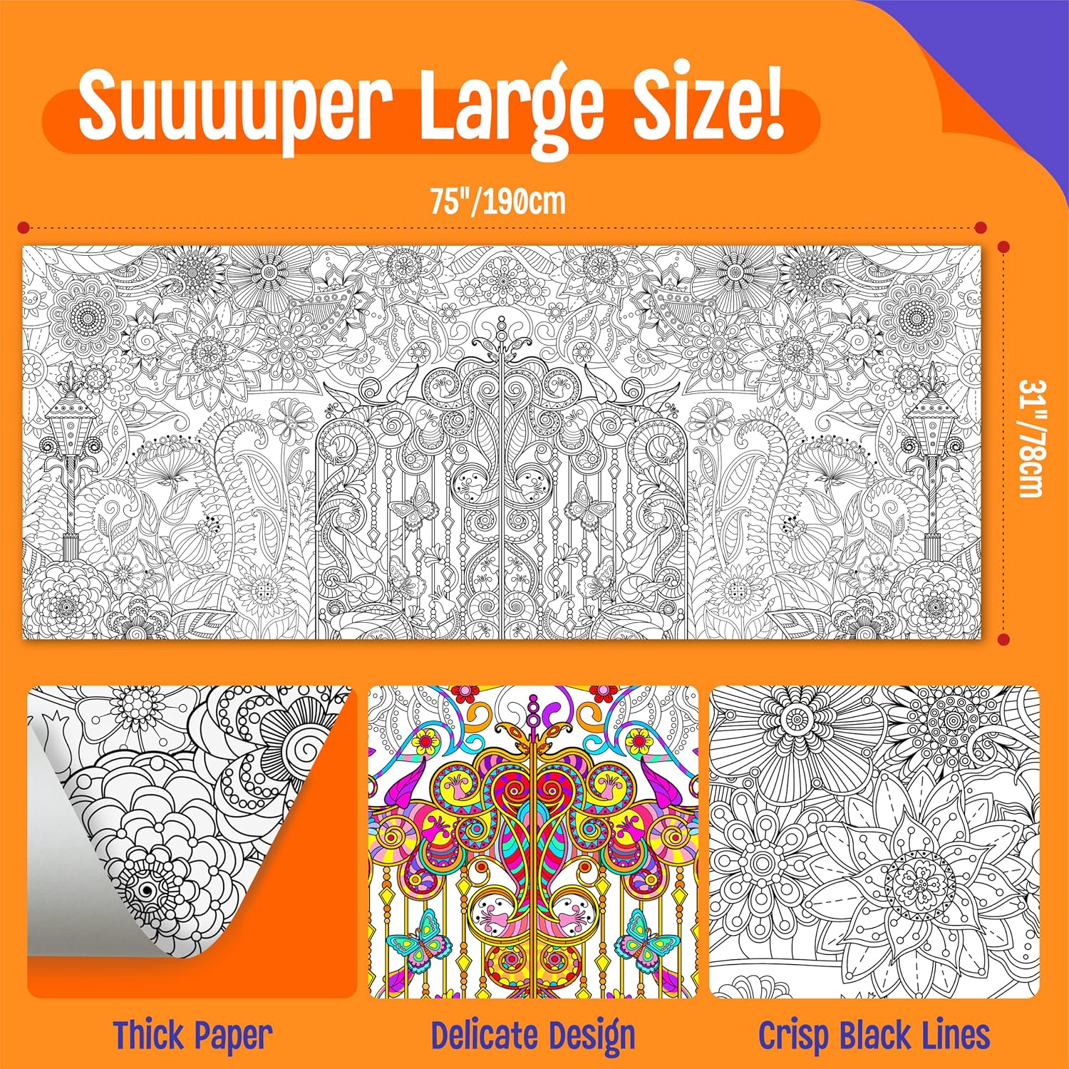 SpriteGru Giant Coloring Poster 75x31 - Detail view