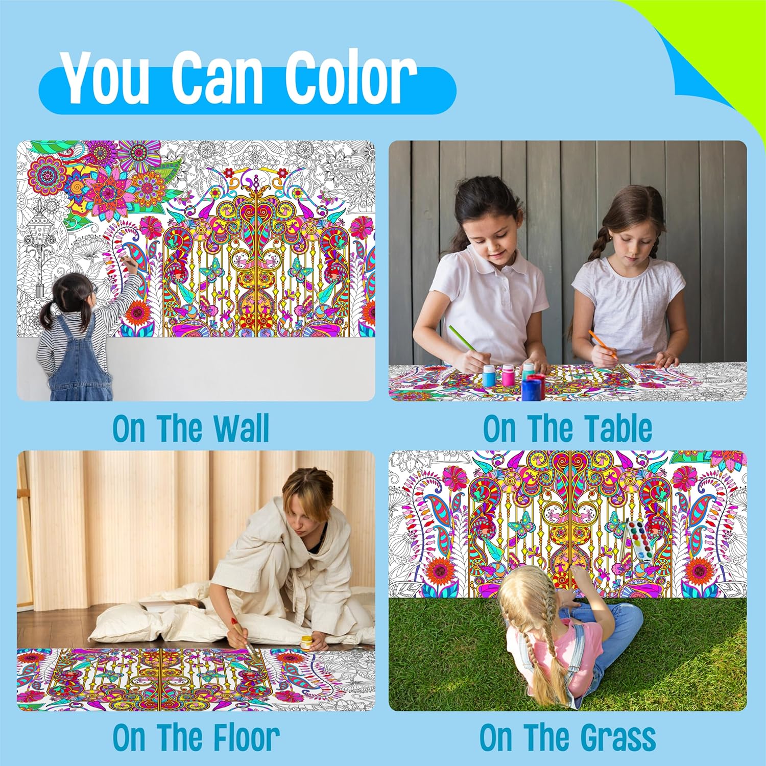 SpriteGru Giant Coloring Poster 75x31 - Alternate angle