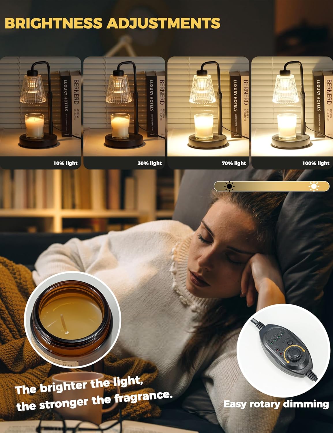 Godonlif Candle Warmer Lamp with Timer - Close-up